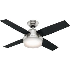Hunter Fan Company 59245 Hunter 44" Indoor Dempsey Ceiling Fan with Light, Brushed Nickel Finish
