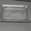 6-Pack 14" x 9" Clear Large Plastic Serving Trays, Reusable Serving Platters for Dessert, Fruit, Snacks, Cookies, Heavy Duty Food Serving Tray for Kitchen, Party