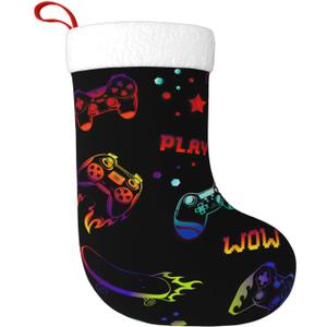 Personalized Video Games Christmas Stockings Large 18" Xmas Stockings Fireplace Hanging Stockings for Family Christmas Decorations