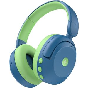 iClever BTH20 Active Noise Cancelling Headphones for Kids, 60H Play Time,Type C Fast Charging, Safe Volume 80dBA, Bluetooth5.4, AwardWinning Kids Headphones Wireless for iPad Tablet Airplane, Blue