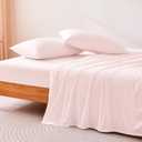 Amazon Basics Cooling Sheets, 4-Piece Bed Sheet Set for Summer, Soft and Breathable, 15-Inch Deep Pocket, Full, Pink