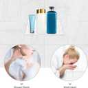 Shower Caddy Adhesive Shower Organizer: 2 Pcs Shower Shelf Wall Mounted, Bathroom Floating Shelf Clear Acrylic Shower Organizer No Drilling Shower Racks for Shampoo, Body Wash, Soap