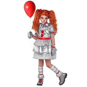 Morph Movie Clown Costume For Girls - Scary Kids Halloween Costume - Creepy Clown Outfit For Girls (X-Large)