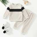 Little Boy Clothes Long Sleeve Sweatshirts+Casual Pants 2PC Fall Winter Outfits 3-8 Years (Beige)