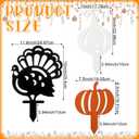 Weysat 3 Pcs Thanksgiving Turkey Metal Yard Decorations Thanksgiving Turkey Pumpkin Gourd Garden Stakes Fall Metal Yard Decorative Signs for Autumn Outdoor Lawn Patio Garden Decor