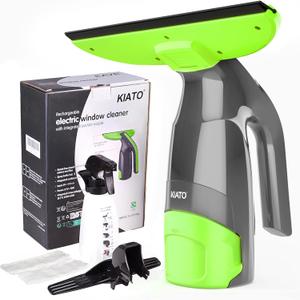 Kiato WC04 Window Vacuum Squeegee Cordless, Rechargeable Window Vac Cleaner with Spray/Squeegee/Vacuum, Electric Squeegees for Windows, Tiles, Glass, Mirror, 200ml Water Tank