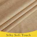 NICETOWN Privacy French Door Curtains, Rich Linen Texture 100% Blackout Door Window Curtains and Drapes Farmhouse Tie Up Shade for Kitchen Office, W26 x L50 inch, 1 Panel, Camel