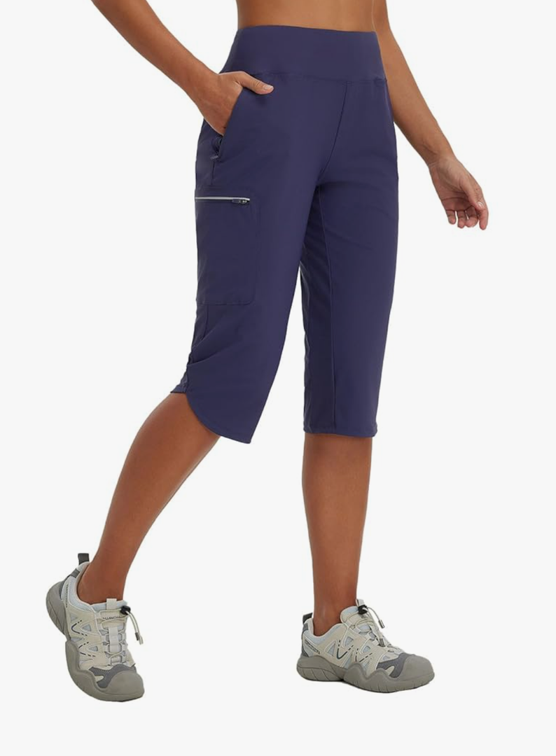 baleaf Women's 17'' Capri Pants Lighweight Cargo Capris Quick Dry Zipper Pockets Hiking Biking Casual Outdoor, 2XL