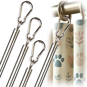 36 inch (4 Pack) Stainless Steel Iron Curtain Pull Wand - Drapery Pull Rod - Verstaile Curtain Wand - Strong Metal Drapery Wand (36in SS 4Pk)
