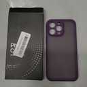 Shockproof for iPhone 15 Pro Max Case, [Camera Protection] [Military-Grade Drop Protection] Protective Anti-Yellow Slim Translucent Skin-Friendly for iPhone 15 Pro Max Phone Case, Purple