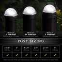 Classy Caps CH2233B Summit Chain Link Solar Post Cap, Black High Output LED, Fits 1-7/8", 2", 2-2/8",2.5, 2-7/8",3" Diameter Posts, Easy DIY, Brilliant White Light, Ideal for Chainlink Fence Posts