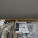 COLAMY Wooden Dining Chairs Set of 2, Modern Fabric Upholstered Kitchen Side Chairs, Farmhouse Dining Room Chair with Foot Pegs, Beige