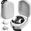 sarlar Hard Carrying Case Compatible with Meta Quest 3S/Quest 3/Oculus Quest 2/Vision Pro Official Original/Elite Strap VR Headset and Controller Accessories, Suitable for Travel and Home Storage