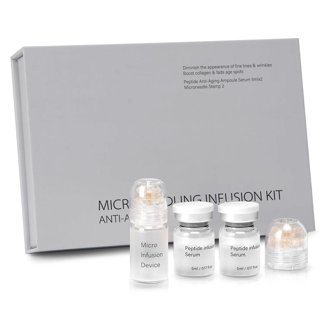 Micro Infusion for Skin Care, Collagen, Peptide, Hyaluronic Acid Serum, Face Serum and Stamp 0.05mm