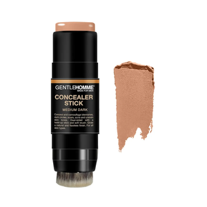 Concealer Stick with Brush for Men - Eraser Dark Circles - Men’s Multi-Use Concealer - Dual Sided Full Coverage with Soft Brush- Buildable Coverage Makeup - All Skin Type - (Medium Dark)