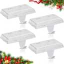 Zhengmy 2 Pcs Christmas Stocking Holders for Mantle Weighted Stocking Holder Fireplace Hangers for Xmas Holiday Party Decoration (Retro White)