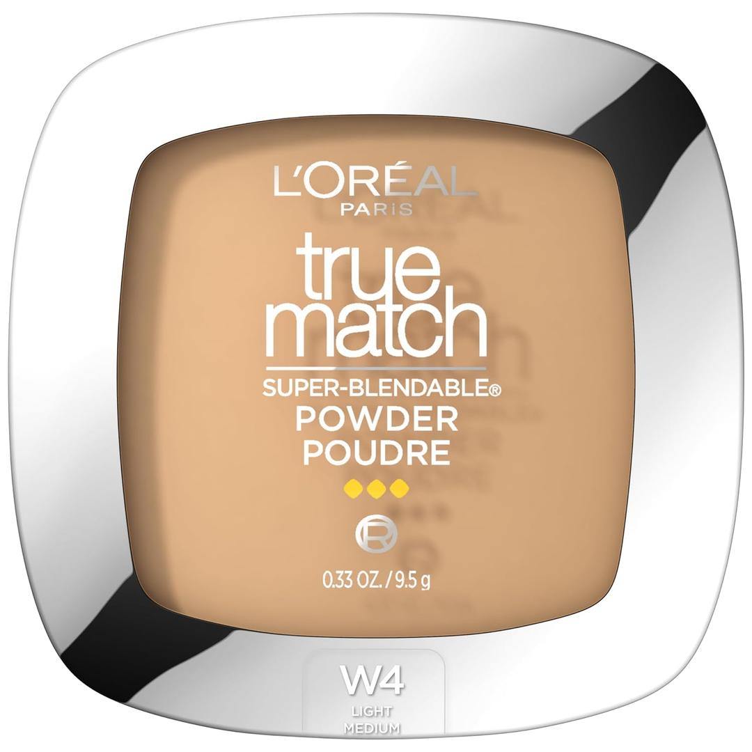 L'Oreal Paris True Match Super Blendable Oil Free Powder Foundation, W4 Light Medium, 0.33 oz