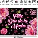 Neon Feliz Da de la Madre Backdrop Pink Flower Happy Mother's Day Photography Background Party Decoration Photo Booth (8x6ft)