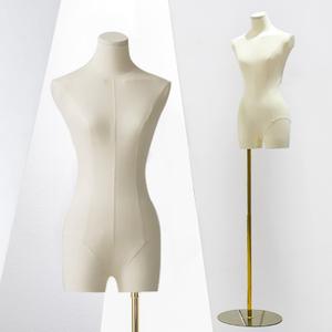 Female Mannequin Dress Form, Adjustable Height Model Body Display Torso with Metal Square Base Stand, Multipurpose Body Manikin for Dress Jewelry Sewing Clothing ( Color : Gold , Size : C )