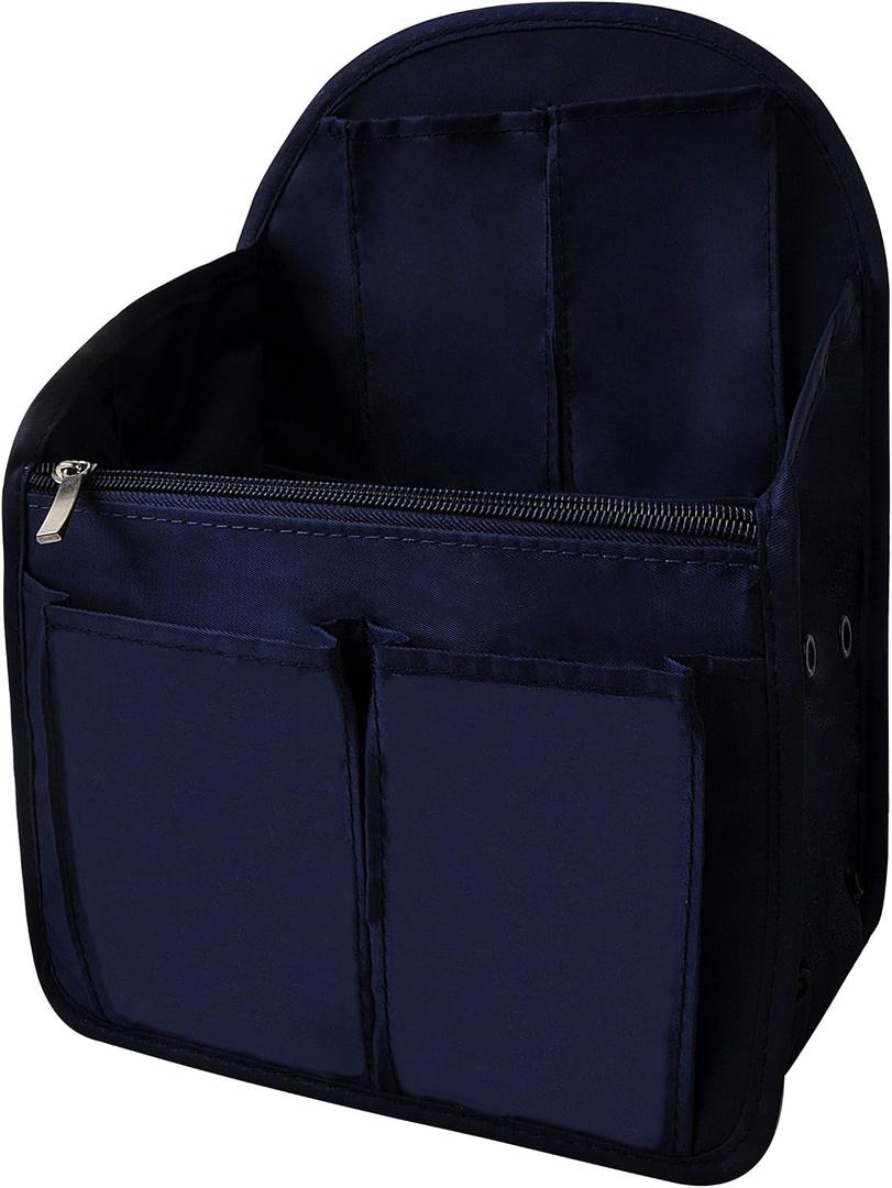 Vercord Backpack Organizer Insert Liner Hanging Travel Bag in Bag with Many Pockets Medium, Navy Blue