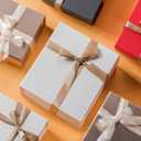 LIFELUM Green Gift Box 14"x8.5"x4.5" Christmas Gift Boxes with Lids for Presents for Anniversary Wedding Proposal Birthday Gift boxes with Shredded Filler Card Ribbon (White)