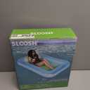 SLOOSH Inflatable Tanning Pool Lounger Float, 70" x 46" Pool Floats Adult with Pillow, 4 in 1 Suntan Tub Raft Floatie,Sunbathing Bed Lounge for Water Blow Up Kids Ball Pit Party Gifts, L-Blue Green