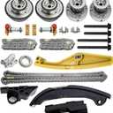 90738S Engine Timing Chain Kit With VVT Cam Phaser Fit For Ford F-150 Taurus Edge Expedition Explorer & Fit For Lincoln MKX Mark Nautilus 3.5/3.7L DOHC AT4Z6C525B