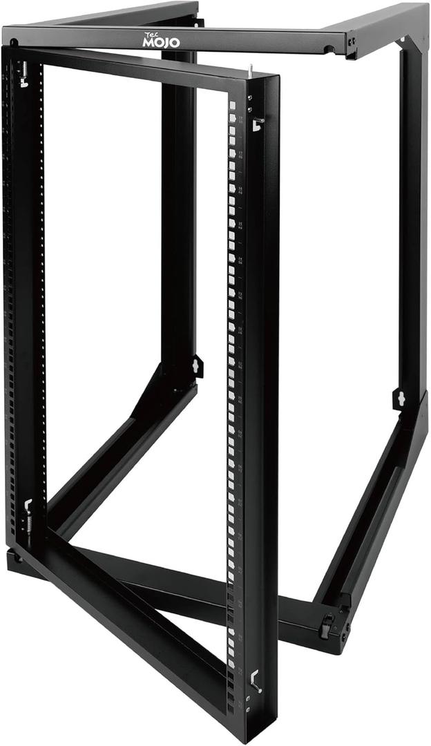 Tecmojo 18U Wall Mount Server Rack, Open Frame Network Rack for 19" Computer/AV/Data/IT/Media Equipment, 24" Depth, 16" Apart Mounting Holes, Swing Gate, Square and Tapped Holes