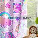 Rainbow Colorful Unicorn Curtains for Kid Living Room, Cream Bat Rose Solid Thermal Insulated Grommet Drapes, Room Darkening Window Curtain Panels(Set of 2, 52x96 Inch), XX240112005-DCL2-5296
