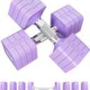 15LB 20LB 40LB 50LB Adjustable Dumbbell Set Free Weights Dumbbells Set for Women Men Hand Weights Sets Adjust Dumbbell Weight Sets for Home Gym Exercise Workout Strength Training Equipments (Purple)