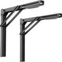 Ultrawall Folding Shelf Brackets, Heavy Duty Collapsible Shelf Bracket, 18 Inch Sturdy Table Brackets, Max Load 550lb, 2Pcs