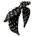 Black Polka Dot Bow Headbands Cute Halloween Headbands 50s Costume Retro Party Hair Accessories for women and girls (1 Count (Pack of 1))