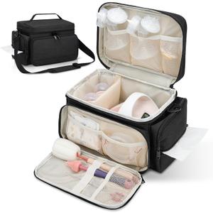 Breast Pump Bag Fit for Spectra S1 and S2, Pumping Bag with Waterproof Mat for Pump Accessories, Portable Pump Carrying Case for Work, Travel and Family Use, Black Breast Pump Bag Fit for Spectra S1 and S2, Pumping Bag with Waterproof Mat for Pump Accessories, Portable Pump Carrying Case for Work, Travel and Family Use, Black