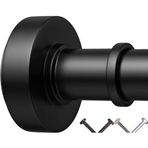 Black Shower Curtain Rods, 18-72 Inches, Never Rust, Never Slip,Adjustable Tension Rod with Durable Spring, No Drilling, Use for Bathroom, Bedroom, Kitchen, Balcony