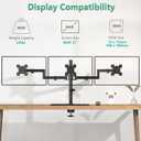 WALI Triple Monitor Mount, 3 Monitor Desk Mount for 13-27 inch Computer Screens, Holds up to 22 lbs, Triple Monitors Stand for Desk, with Tilt, Swivel, Rotation, VESA 75/100mm (M003S), Black