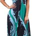 Women's Elegant Open Back Dress Women Sexy V-Neck Wedding Party Dress Fashion Cocktail Dress (Green-103)