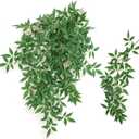 Ling's Moment Rosa Banksiae Artificial Vines, Pack of 7 Silk Greenery Garlands with Hanging Faux Laurel Leaves for Table Centerpieces, Wedding Arches & Floral Filler Arrangements