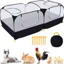 Small Animals Playpen,Pet Cage Tent Large Chicken Run Coop with Detachable Bottom Breathable Transparent Mesh Walls, Foldable Pet Enclosure for Puppy Kitten Rabbits Indoor Outdoor playpen