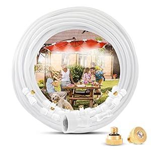Misters for Outside Patio, 50 FT Misting System for Cooling Outdoor, Mister System for Outside Patio Producing Water Mist in Backyard, Trampoline, Porch, Deck, Umbrella, Garden 