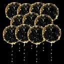 ComboJoy 20 Pack Led Balloons Light Up with Warm White Lights, Transparent Balloons and 20 Pcs Led Lights, Perfect Supply for Wedding, Birthday Party, Glow Stick Party