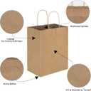Toovip 90 Pack Plain Brown Kraft Paper Bags with Handles Bulk, Multiple 3 Assorted Sizes Gift Bags for Favors Grocery Retail Party Birthday Shopping Business Goody Craft Merchandise Take Out Sacks