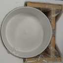 Raised Ceramic Large Dog Bowl - Heavy Weighted Dog Dish with Bamboo Stand - Elevated for Comfortable Feeding - 8.3" W x 8" H - 4.5 Cups (68 fl oz) - White