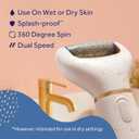 Amop Pedi Perfect Electric Callus Remover Foot File w/ Diamond Crystals, Pedicure Tool for Feet, Removes Hard & Dead Skin, Feet Scrubber & Buffer, Splashproof, w/ Extra Coarse Roller Head, 1 Count, White