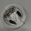 Petest 30ft Reflective Tie-Out Cable for Heavy Dogs Up to 125 Pounds (Black & Silver)