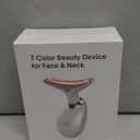 ELISHINE 7 Color Face and Neck Massager Light Therapy, Red Light Based Facial Massager for Skin Care, Smoothing, Firming (White)