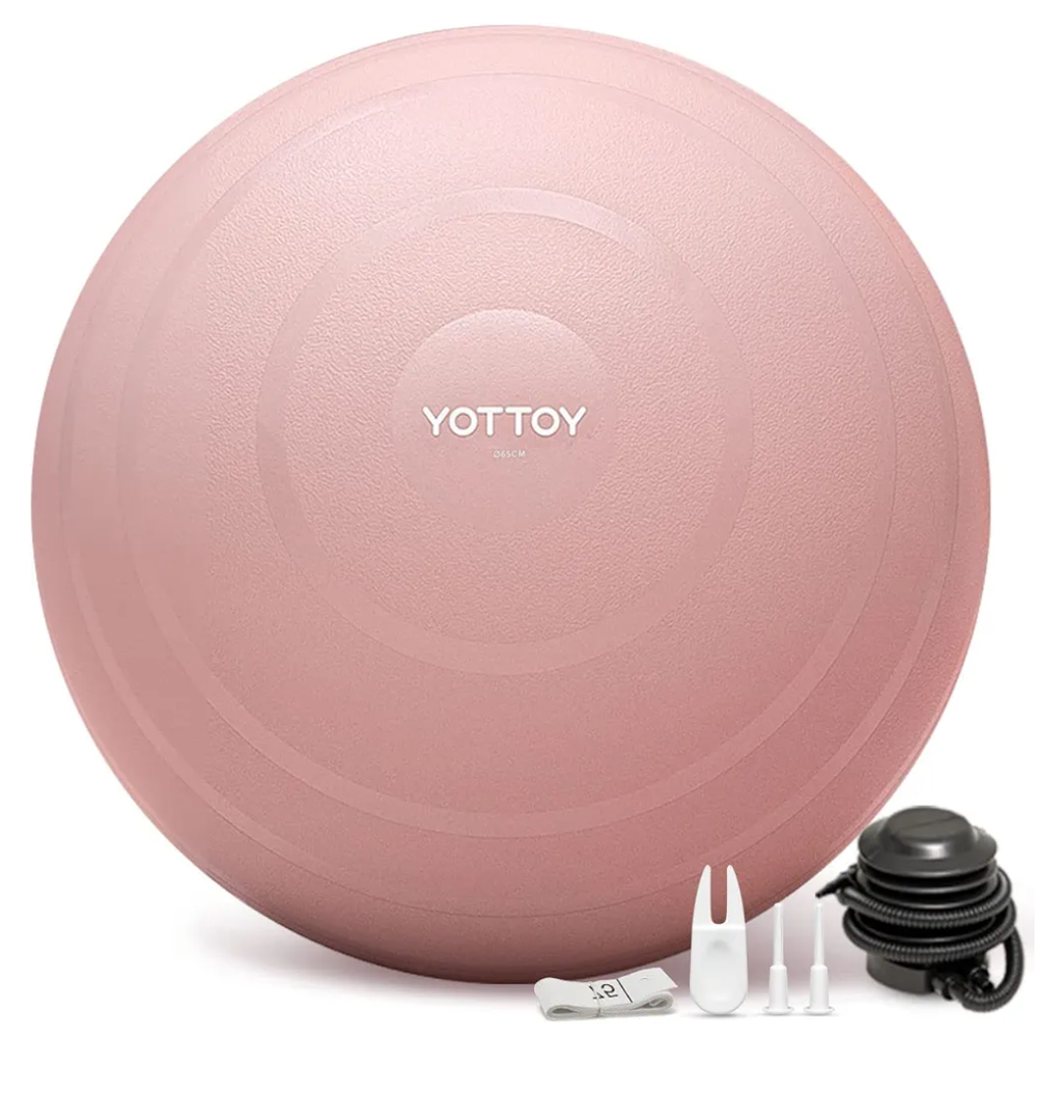 YOTTOY Anti-Burst Exercise Ball for Working Out, Yoga & Pregnancy, Extra Thick Workout Ball for Physical Therapy & Fitness