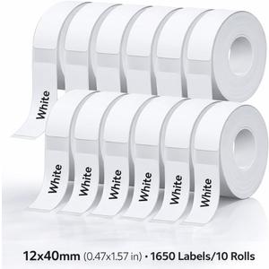 Eebbl D30 P15 HP4 Label Maker Tape, School Hotel Office Label Tape 12mmx40mm(0.47"x1.57")Thermal Label, Easy to Remove, No Residue, Waterproof, Air-Proof, and Scratch-Resistant