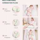 Oternal Pregnancy Pillow for Pregnant Women, Soft Pregnancy Body Pillow, Support for Back, Belly, HIPS, Legs, Maternity Pillow with Detachable and Adjustable Pillow Cover