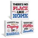 3 Pcs Baseball Decor for Home Baseball Sports Tiered Tray Decor 3 Pcs Decorative Wood Box Signs Rustic Table Desk Shelf Decoration for Bedroom Boys Room Party