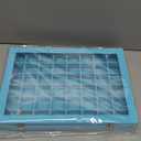 Velvet Jewelry Tray 48 Grid Jewelry Display Tray Organizer Box with Transparent Lid Rings Earrings Necklaces Pendants Display Box Suitable for Women and Girls (Light Blue)